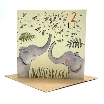 2nd Birthday Elephants Card