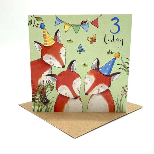 3rd Birthday Fox Card