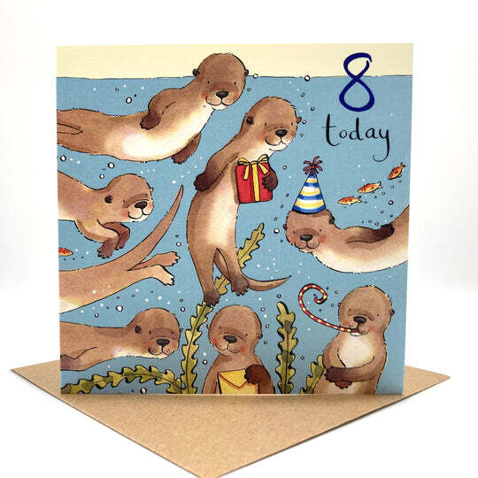 8th Birthday Otter Card