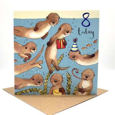 8th Birthday Otter Card