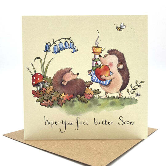 Hedgehogs Feel Better Soon Card