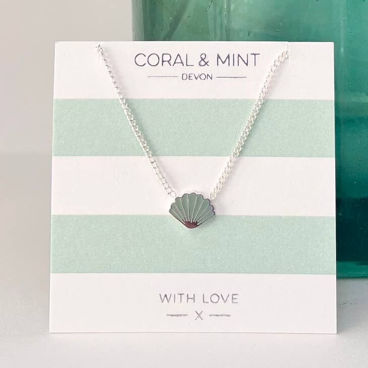 Shell Necklace With Mint Enamel
