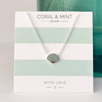 Shell Necklace With Mint Enamel
