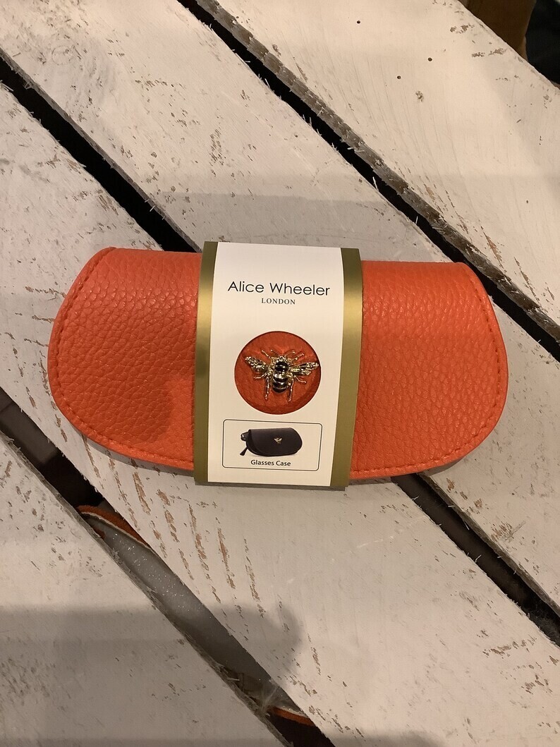 Alice Wheeler Bee Glasses Case - Orange