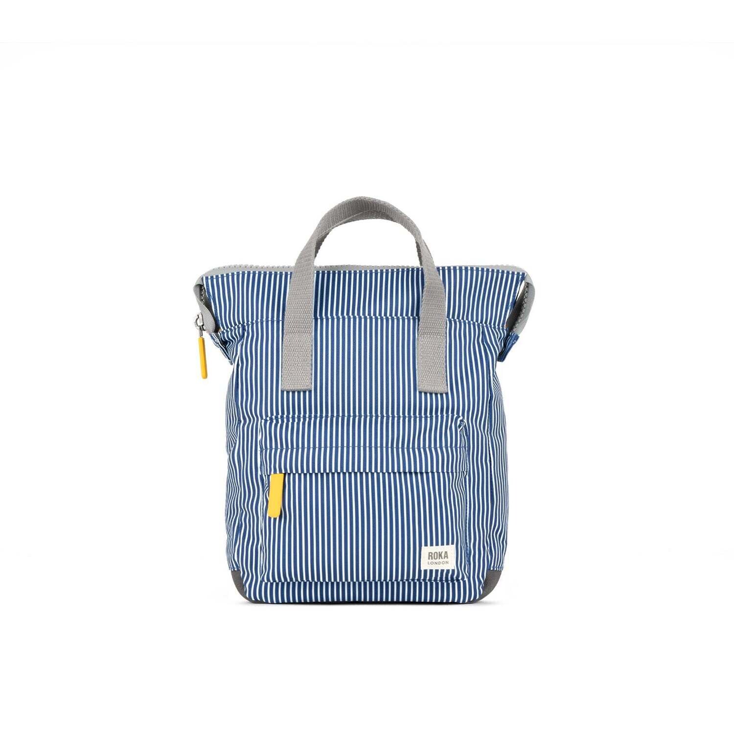 Roka London Bantry B Small Sustainable Canvas - Blue Hickory Stripe