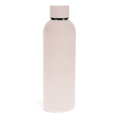 Rubber coated steel water bottle- pink