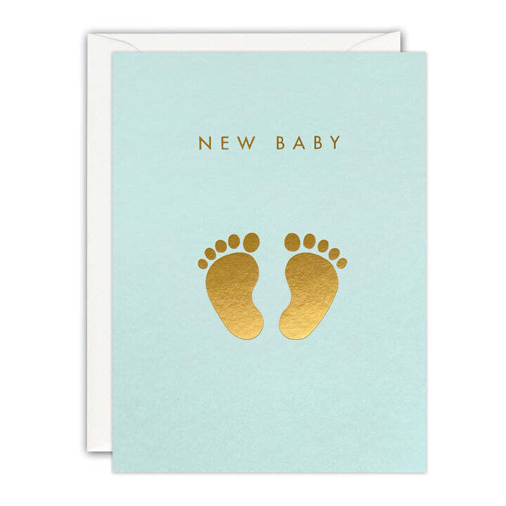 Blue New Baby Feet Mini Card
