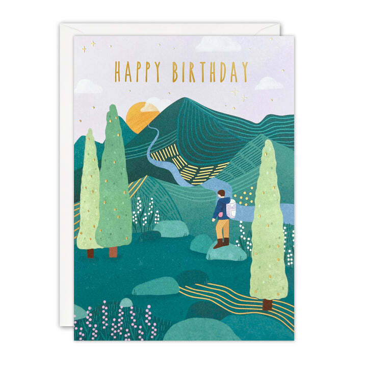 Sunbeams Mountain Walk Birthday Card