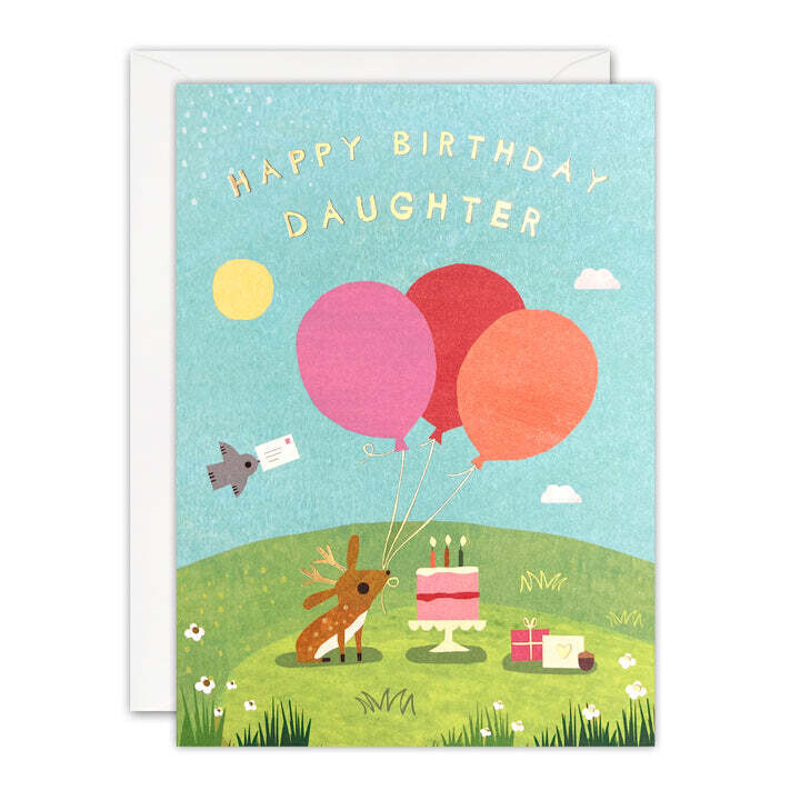 Daughter Deer Birthday Card