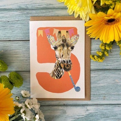 5th Birthday Giraffe Card