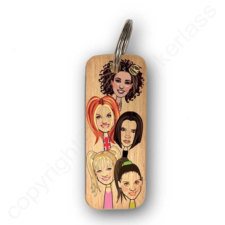 Spice Girls Wooden Character Keyring