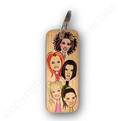 Spice Girls Wooden Character Keyring
