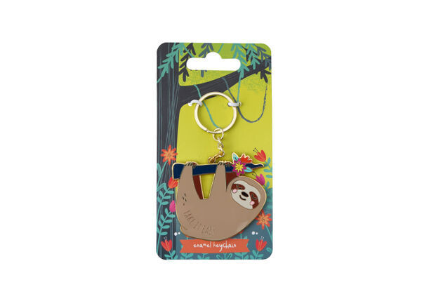 Take It Easy Sloth Enamel Keyring
