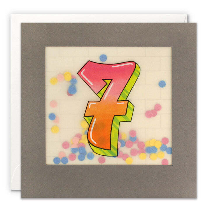 7th Birthday Grafitti Shakies Card