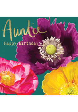 Auntie Birthday Flowers Card