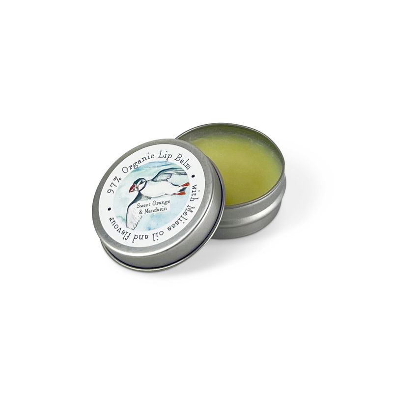 Organic Lip Balm - Sweet Orange &amp; Mandarin (Puffins)
