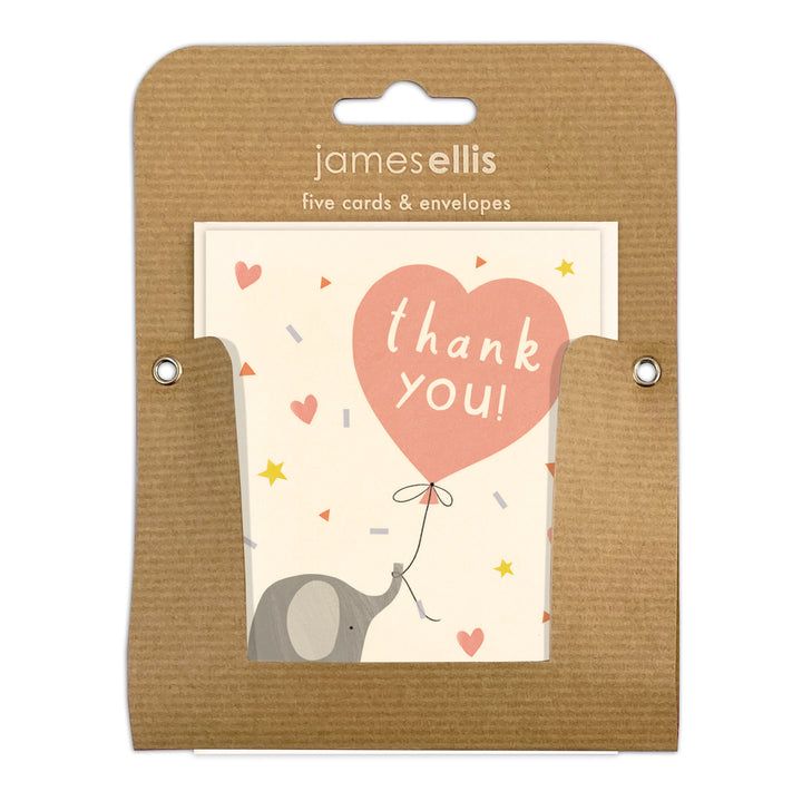 Elephant Thank You Pack 5 Mini Cards