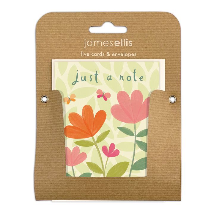 Flowers Just A Note Pack 5 Mini Cards