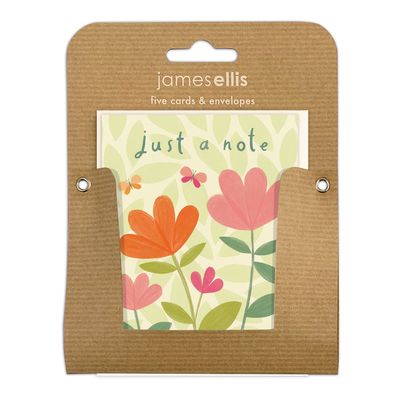 Flowers Just A Note Pack 5 Mini Cards