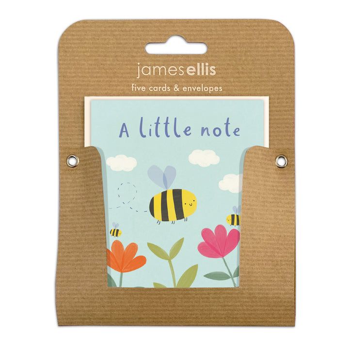 Bees Just A Note Pack 5 Mini Cards