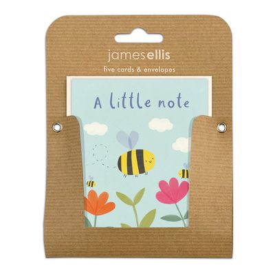 Bees Just A Note Pack 5 Mini Cards