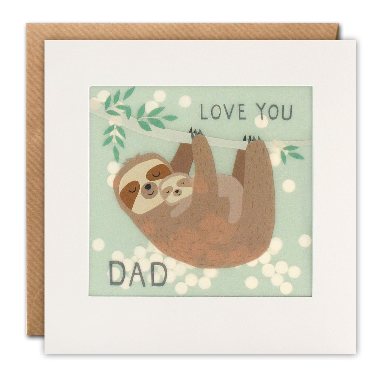 Love You Dad Sloth Shakies Card