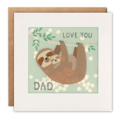 Love You Dad Sloth Shakies Card