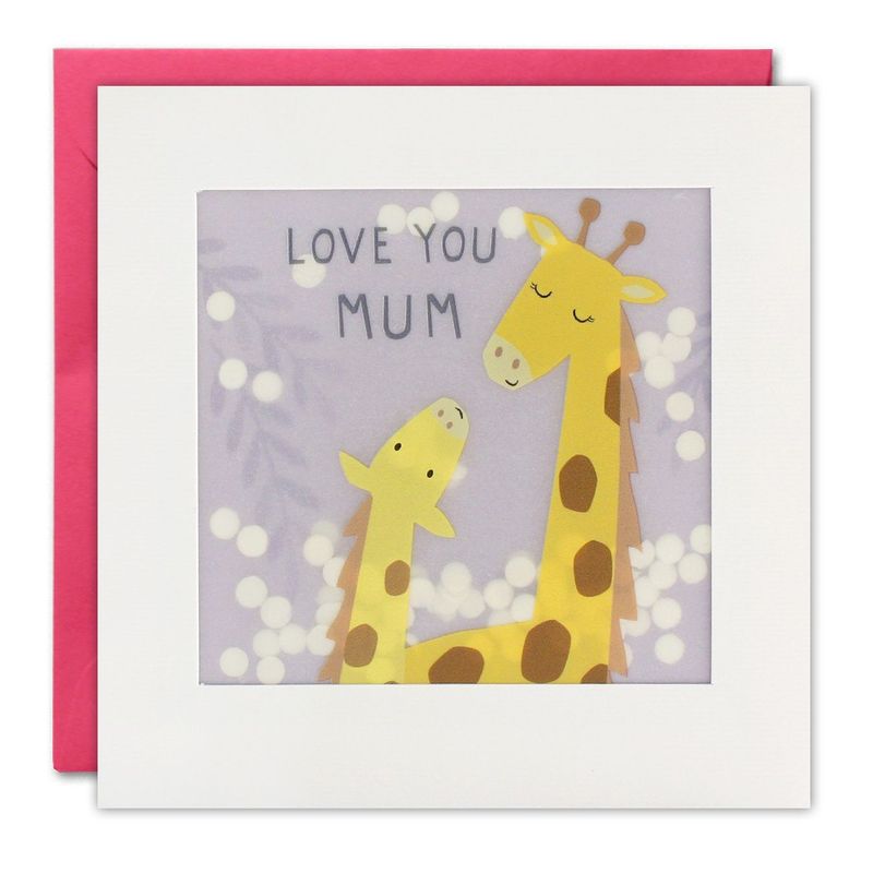 Love You Mum Giraffes Shakies Cards