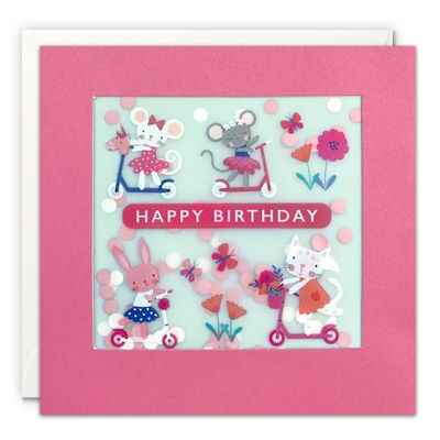 Animals On Scooters Shakies Card