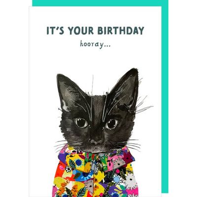 Hooray Birthday Cat Card