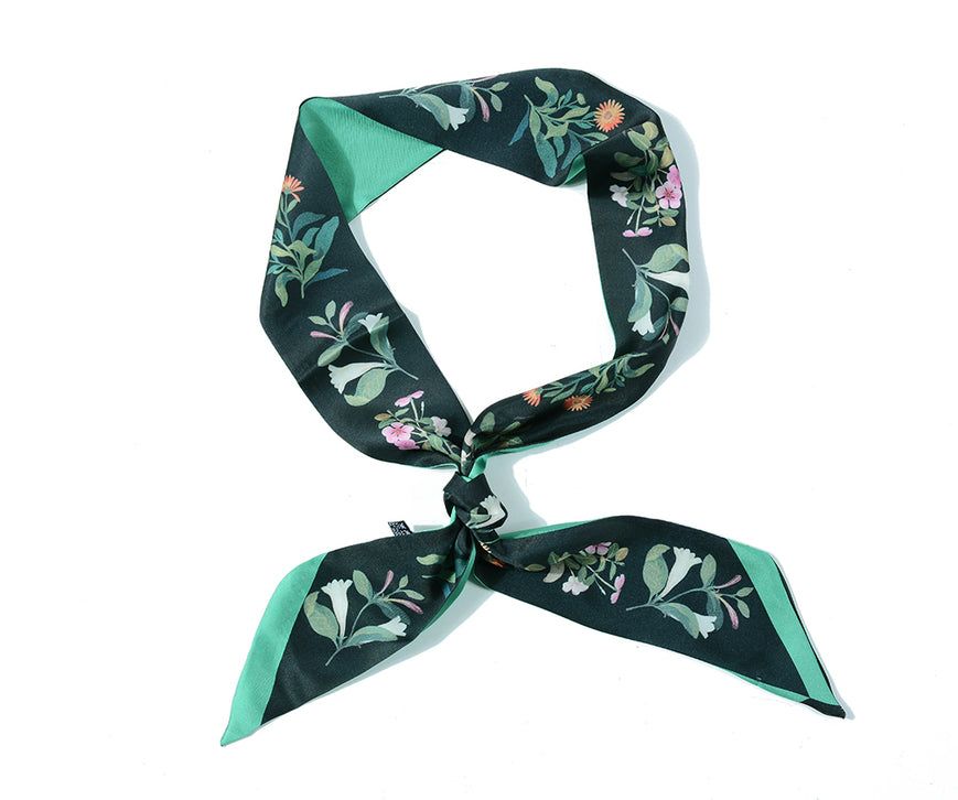 Black Floral Neckerchief