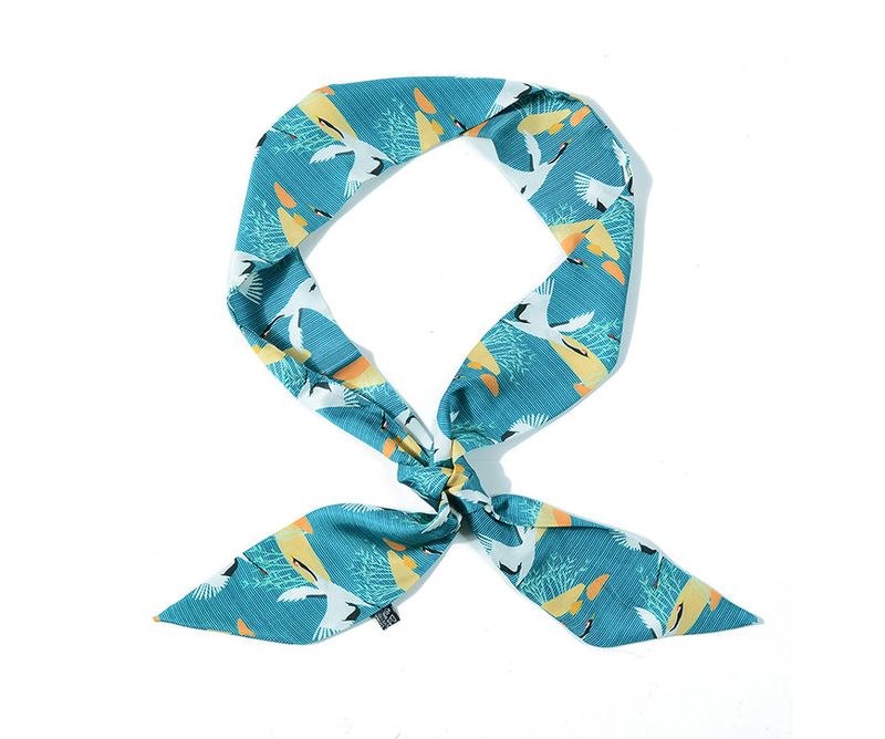 Green Crane Neckerchief