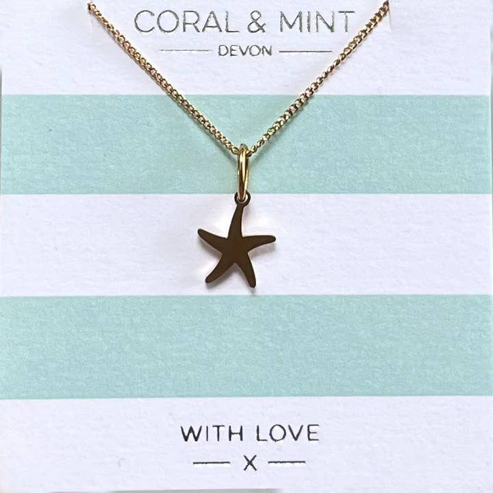 Gold Starfish Charm Necklace