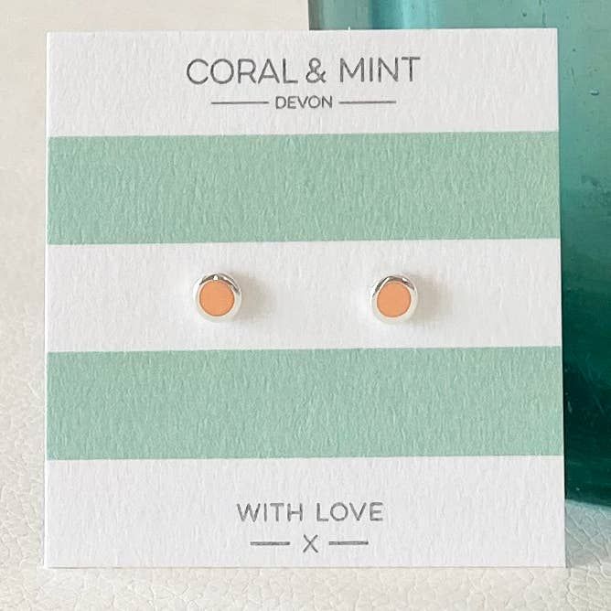 Pastel Coral Enamel Studs