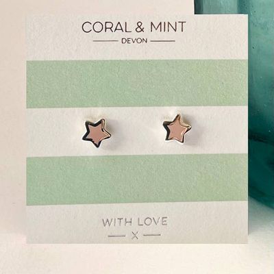 Pale Pink Star Studs
