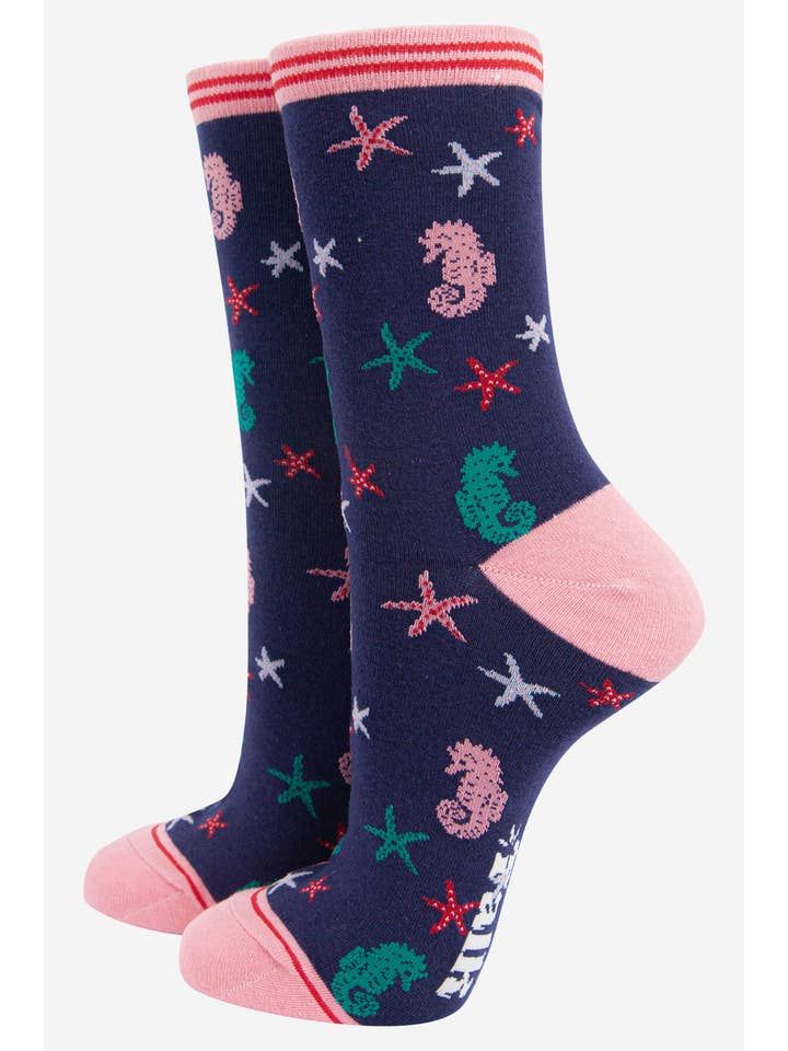 Women's Seahorse Bamboo Socks (Size 3-7)