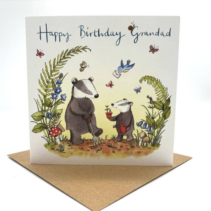 Badger Grandad Birthday Card