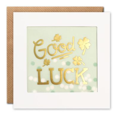 Good Luck Gold Clover Shakies Card