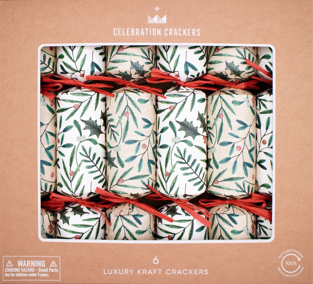 Rustic Foliage 13 Inch hristmas Crackers (Pack 6)