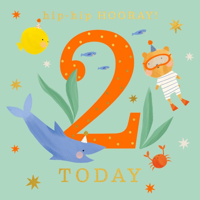 2nd Birthday Underwater Card