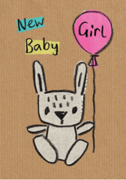 New Baby Girl Balloon Card