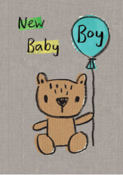 New Baby Boy Balloon Card