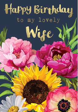 Wife Flowers Card