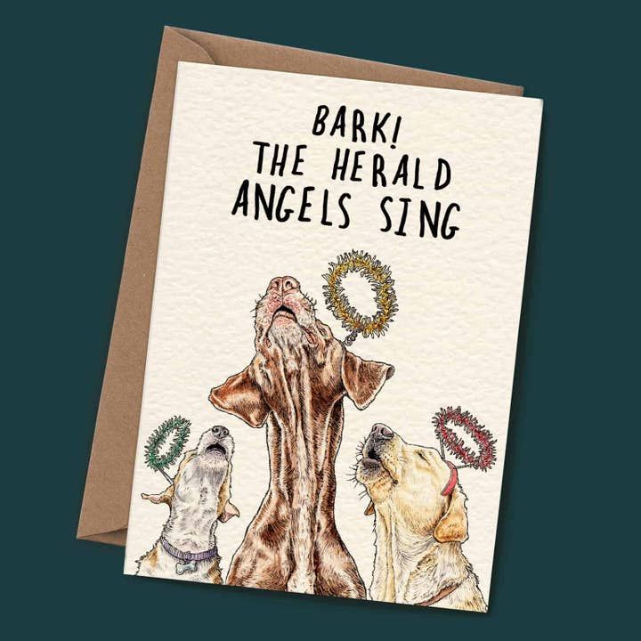 Christmas Bark Angels Card