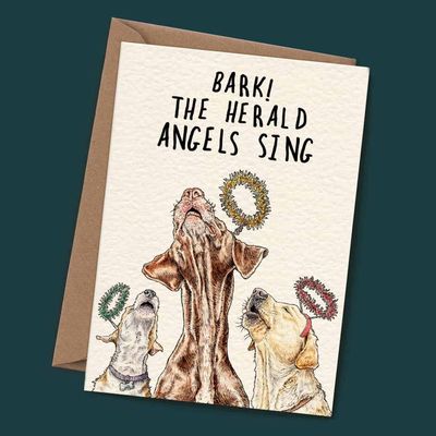 Christmas Bark Angels Card