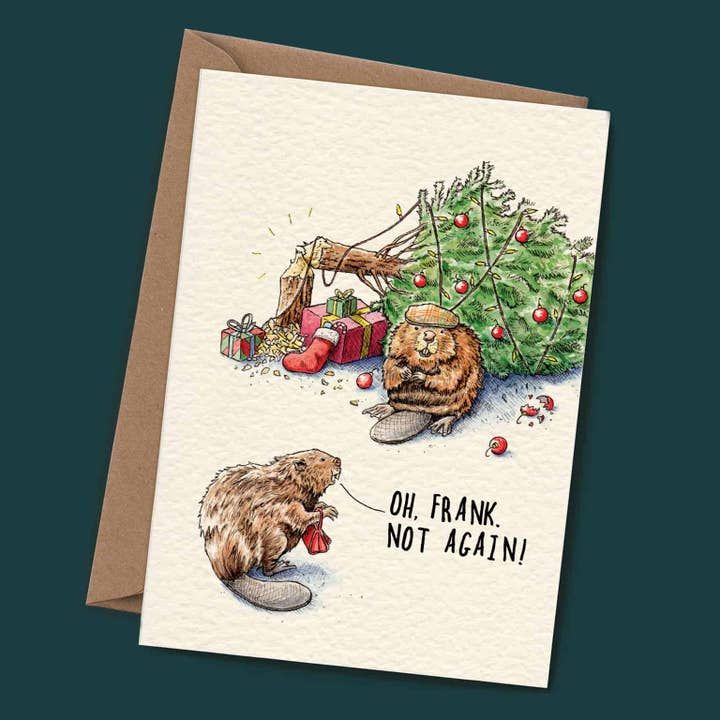 Christmas Beaver Card