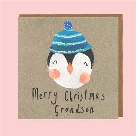 Grandson Bear Christmas Card