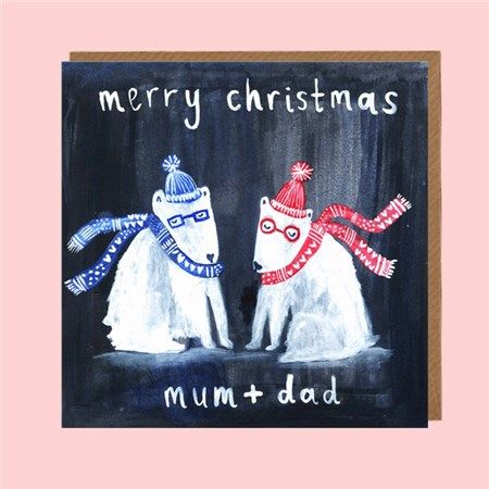 Mum &amp; Dad Polar Bears Christmas Card