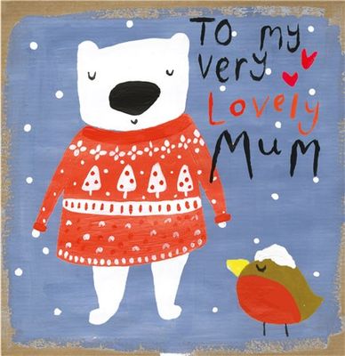 Lovely Mum Bear Christmas Card