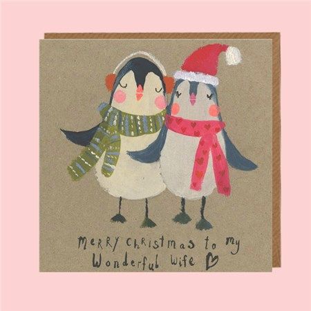 Wife Penguins Christmas Card